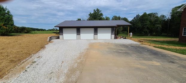 Garage with three garage doors - Campbellsburg, IN | Twisted Electric LLC 