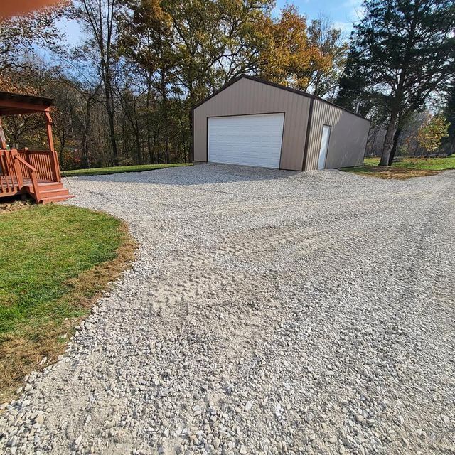 Garage sitting on the side of a gravel road - Campbellsburg, IN | Twisted Electric LLC 