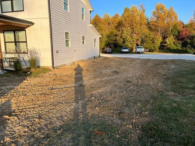 House with worker shadow and cars - Campbellsburg, IN | Twisted Electric LLC 