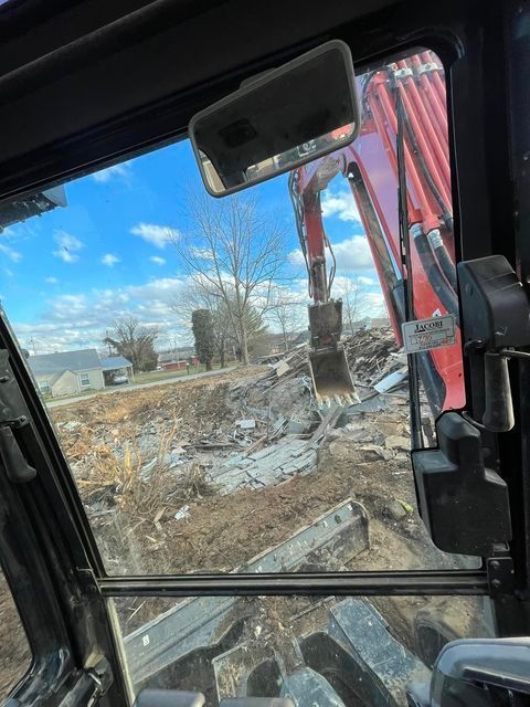 View of a construction site from the inside of an excavator - Campbellsburg, IN | Twisted Electric LLC 