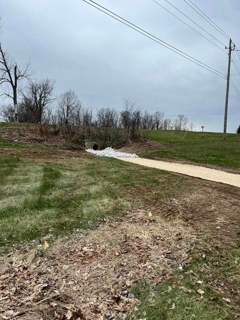 Dirt road going through a grassy field with trees in the background - Campbellsburg, IN | Twisted Electric LLC 