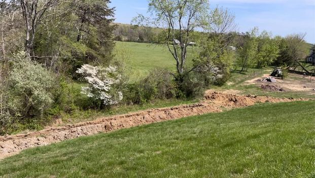 Dirt road going through a grassy field with trees - Campbellsburg, IN | Twisted Electric LLC 