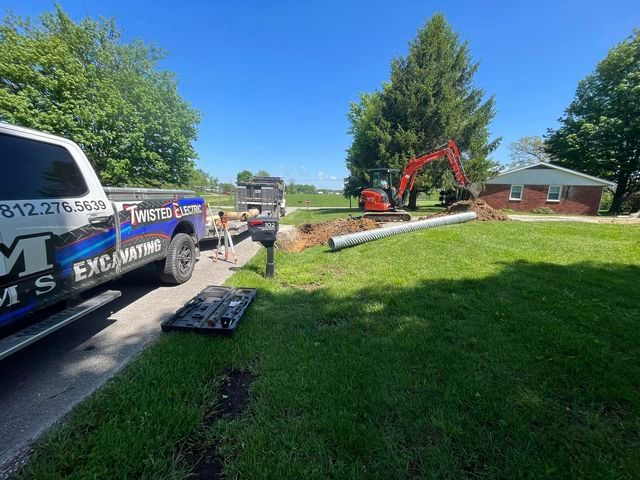 Truck parked on the side of the road next to a house - Campbellsburg, IN | Twisted Electric LLC 