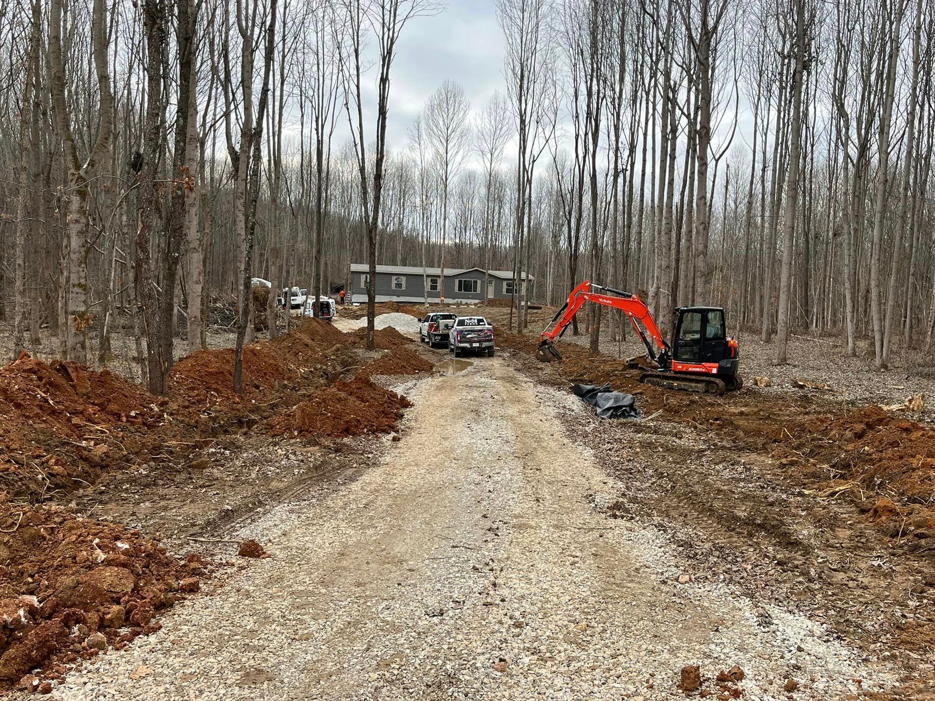 Digging side of road in the middle of a forest | Campbellsburg, IN | Twisted Electric LLC