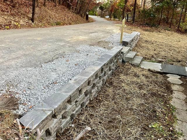 Stone wall being built next to a road - Campbellsburg, IN | Twisted Electric LLC 