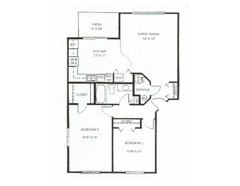 2 bedroom Floor Plan