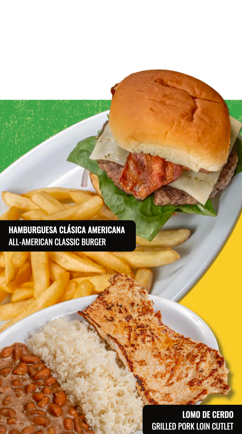 A plate of food with a hamburger and french fries on it