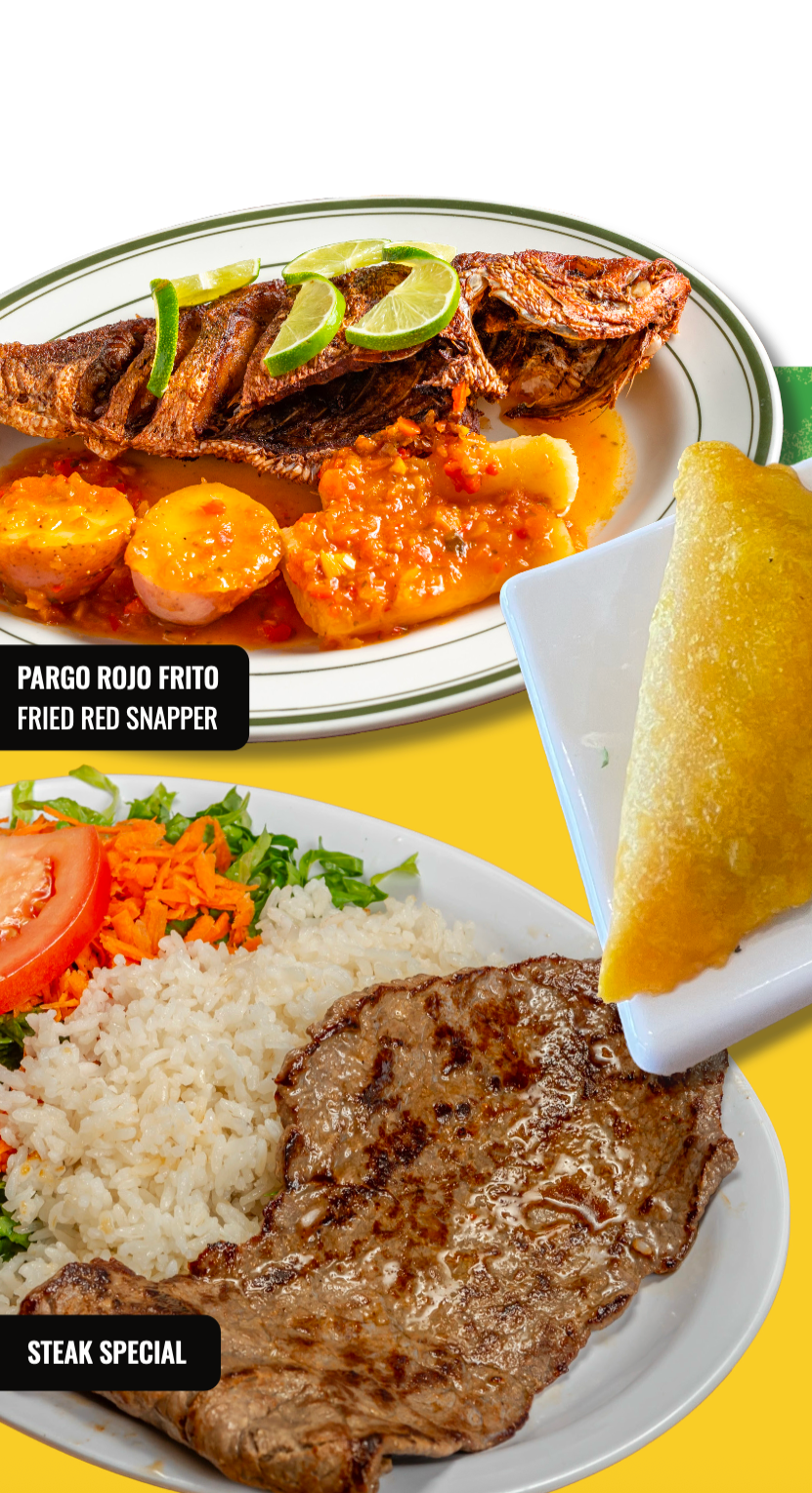 A plate of food with rice , meat and vegetables on a yellow table.