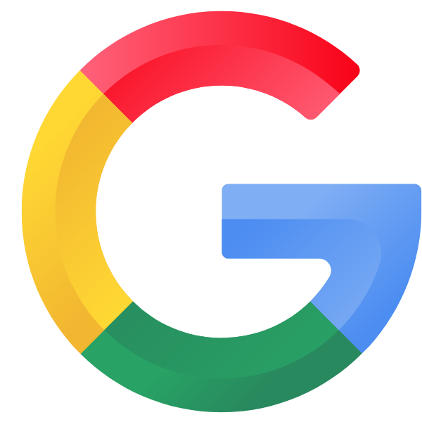A colorful google logo on a white background