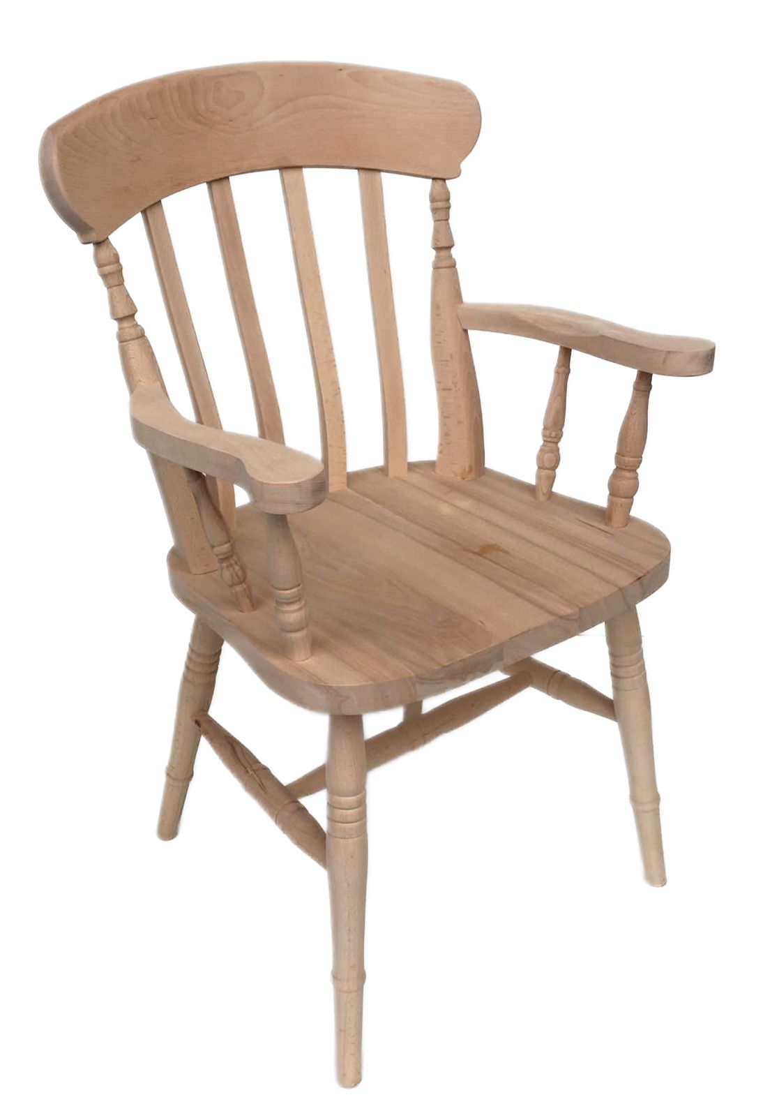 beech slat back farmhouse carver dining chair