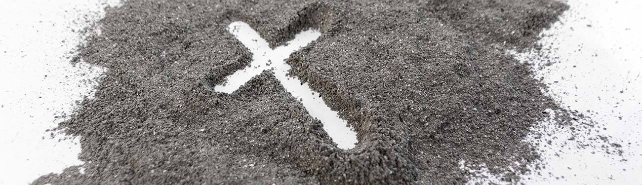 Lent in 2021 Cross outline in ashes