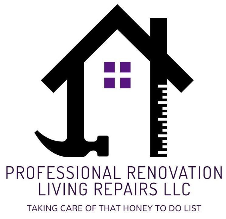 A logo for a company called professional renovation living repairs llc