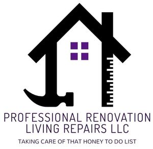 A logo for a company called professional renovation living repairs llc