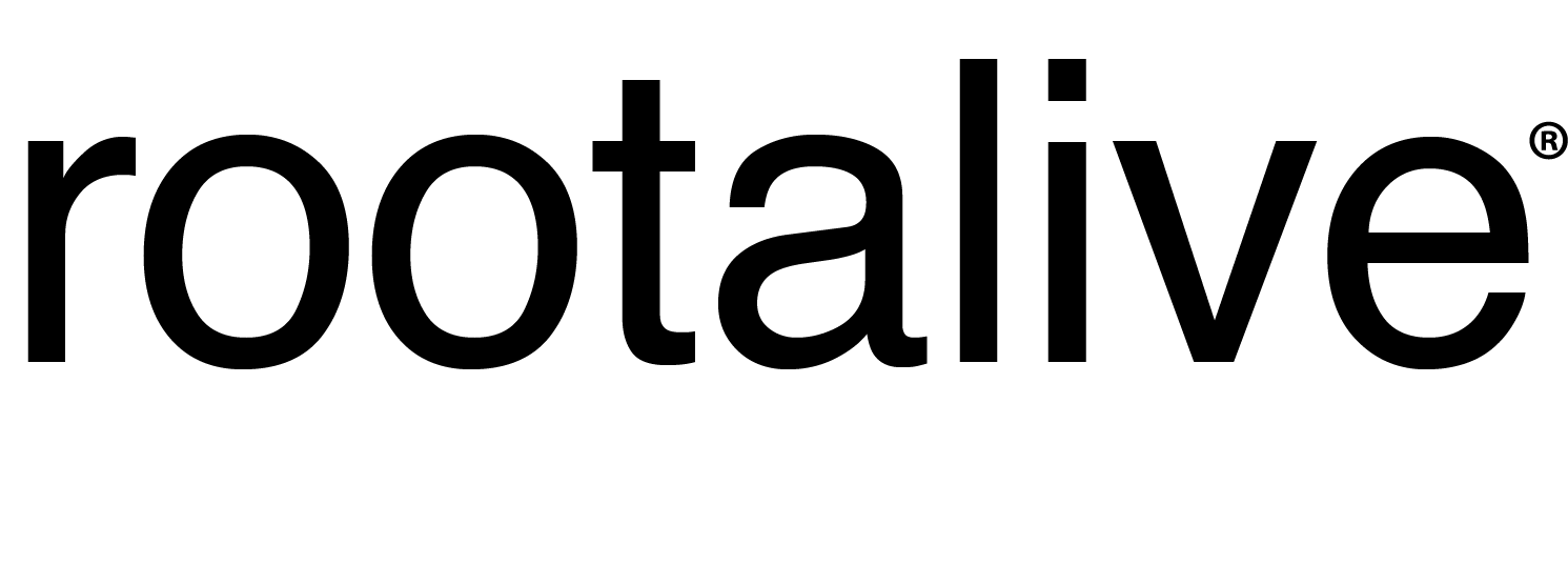 Rootalive logo. Black text on white background.