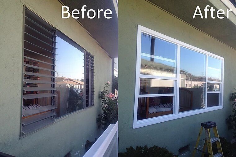 Before and After Glass Sliding Windows | Los Angeles, CA | J & A Windows Inc.