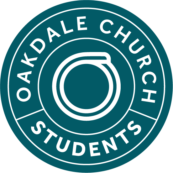 Oakdale church students logo on a blue background