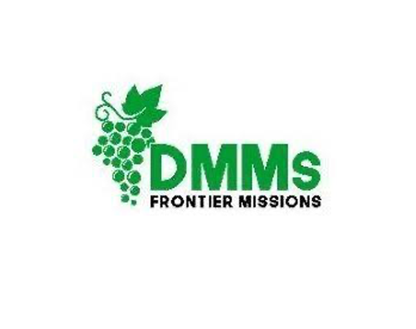 A green and white logo for dmms frontier missions