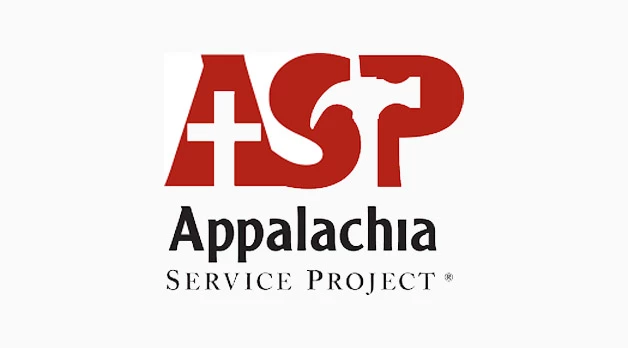 The logo for the appalachia service project is red and white