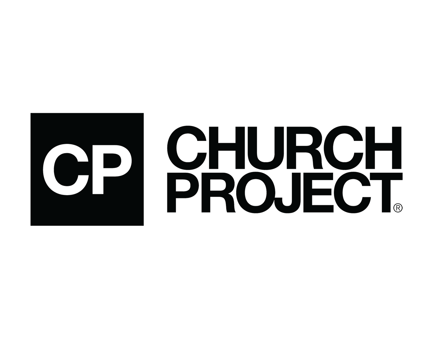 The church project logo is black and white and says church project.