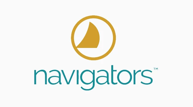 A logo for navigators with a sailboat in a circle