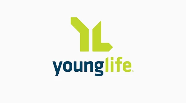 A green and blue logo for younglife on a white background.