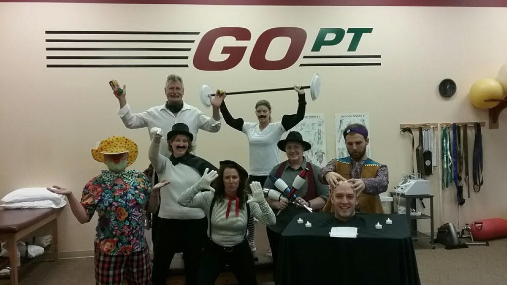 Group Wearing A Funny Costume — Oakland, MD — Garrett Orthopedic Physical Therapy & Rehabilitation