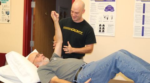 Elder During Orthopedic Manual Therapy — Oakland, MD — Garrett Orthopedic Physical Therapy & Rehabilitation