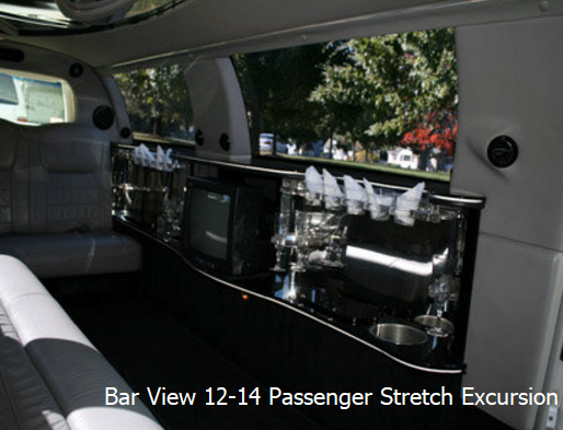 METHUEN VIP LIMO 12-14 passenger stretch ford excursion bar view