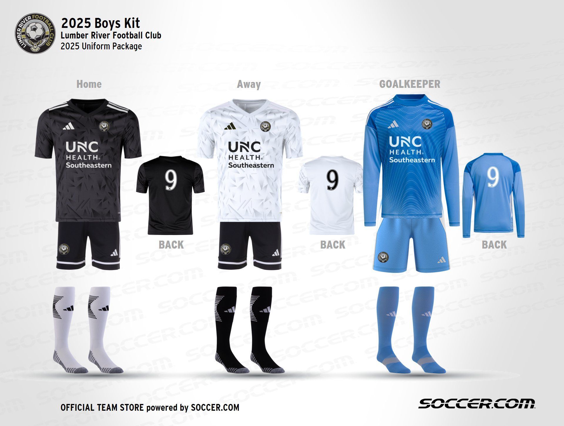A picture of a soccer uniform for a soccer team.