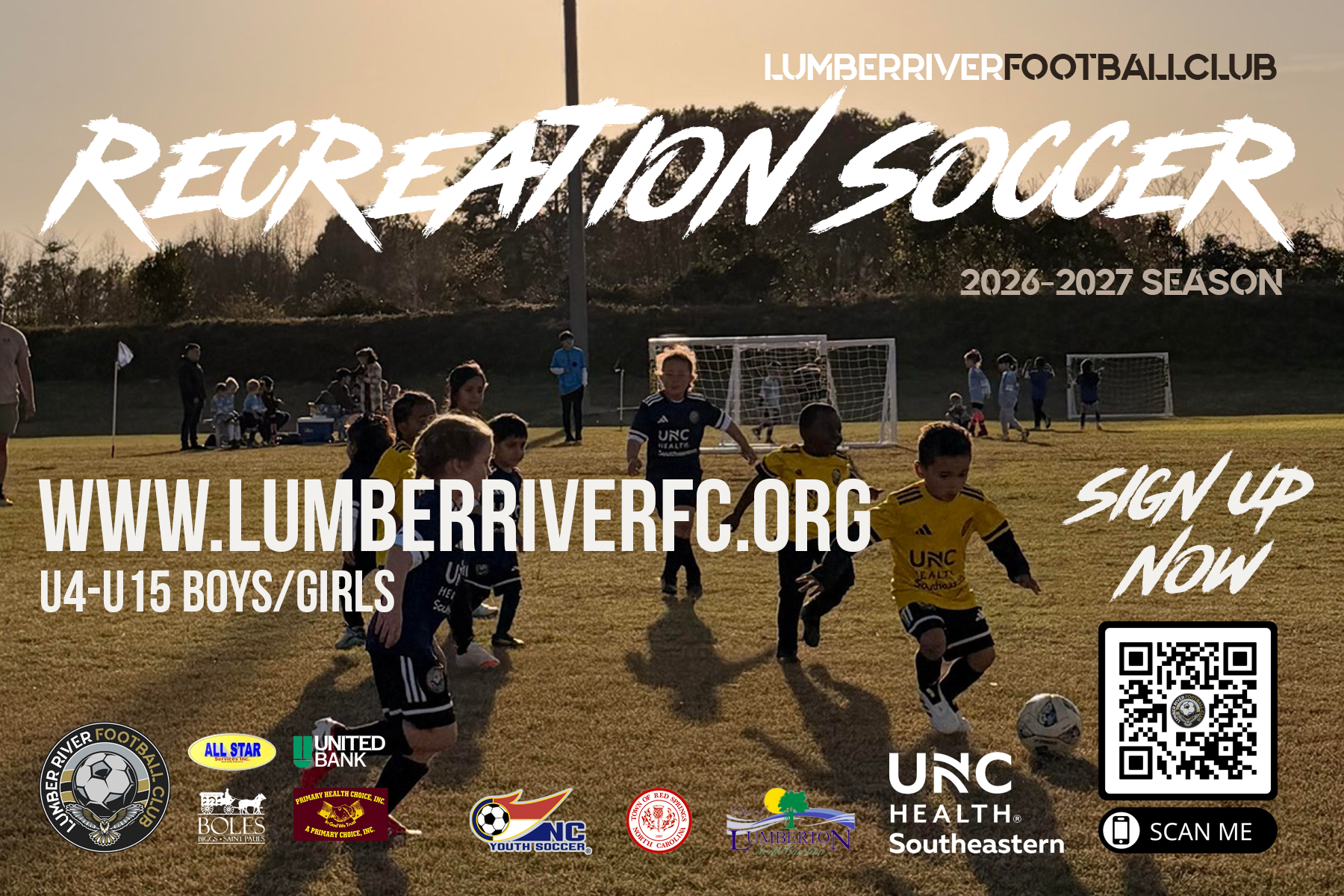 A lumber river football club recreation soccer sign up now using playmetrics