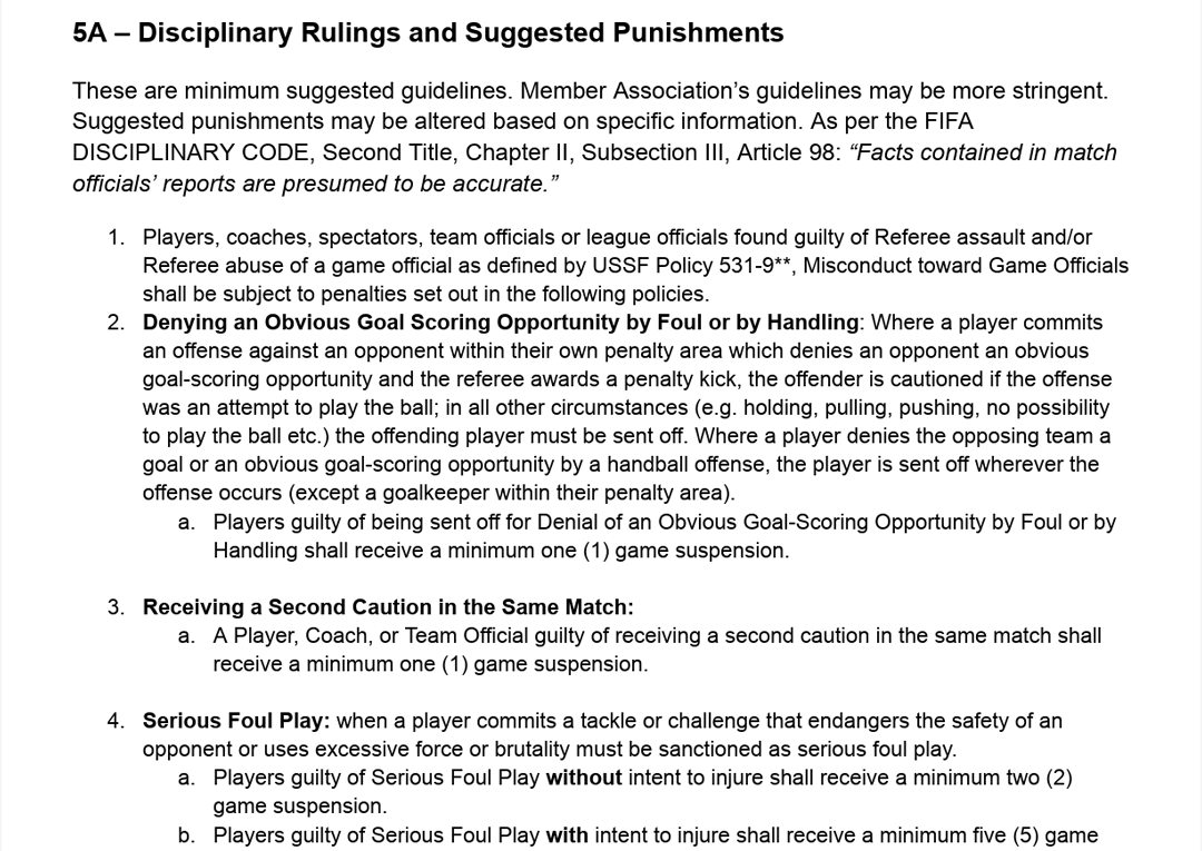 A piece of paper with a list of disciplinary rules and punishments on it.