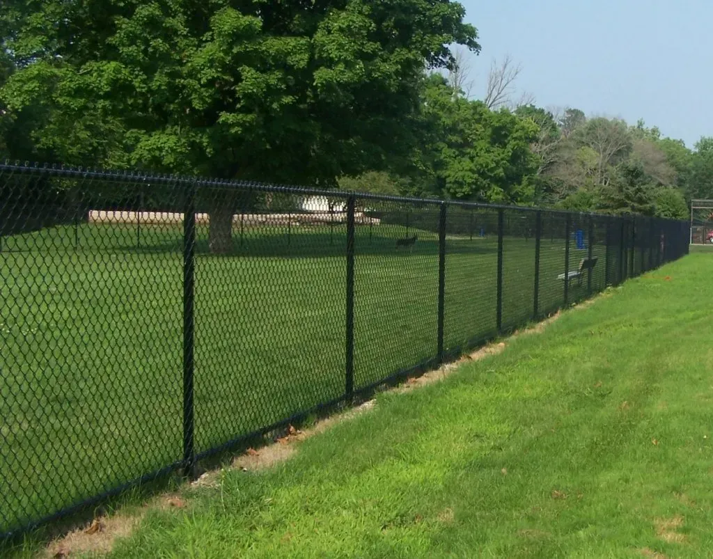 Side View of Black Chain Link Fence — Springfield, OH — Springfield Fence Company