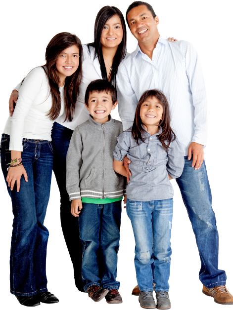 Family Smiling after getting dental care at Portage Dental Rehab