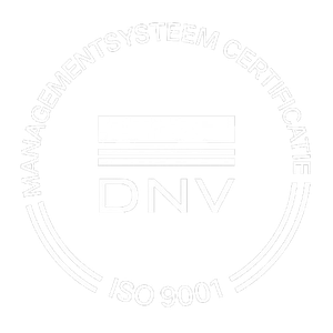 Een witte cirkel met daarin de tekst 'managementsysteemcertificaat'.