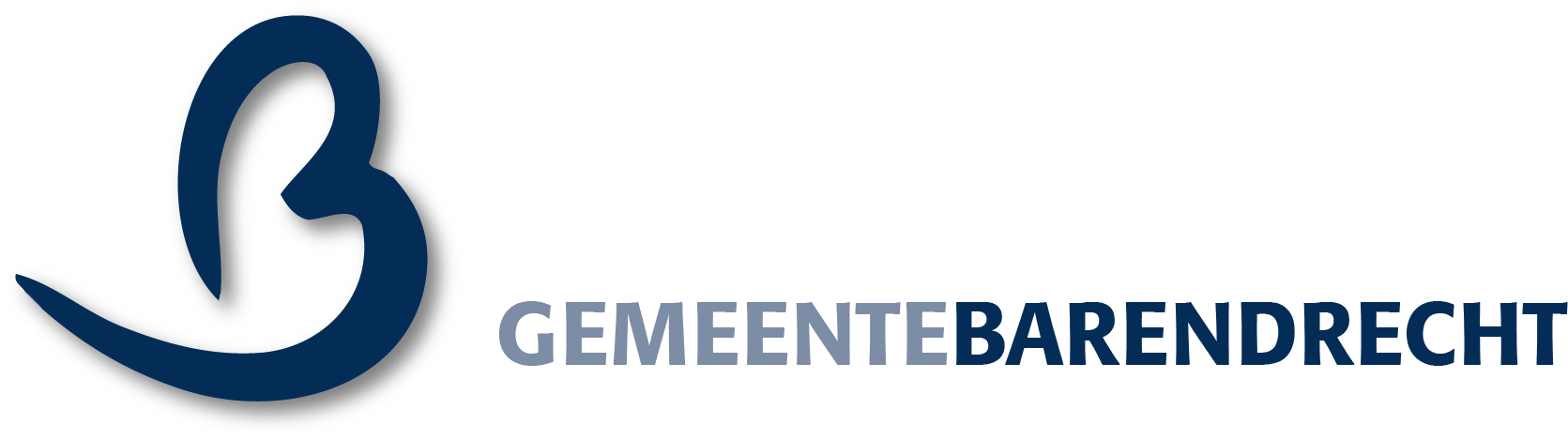 Een blauw-wit logo voor een bedrijf genaamd 'gemeentebarendrecht'
