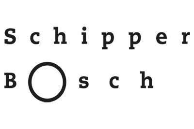 Een zwart-wit logo voor schipper bosch op een witte achtergrond.