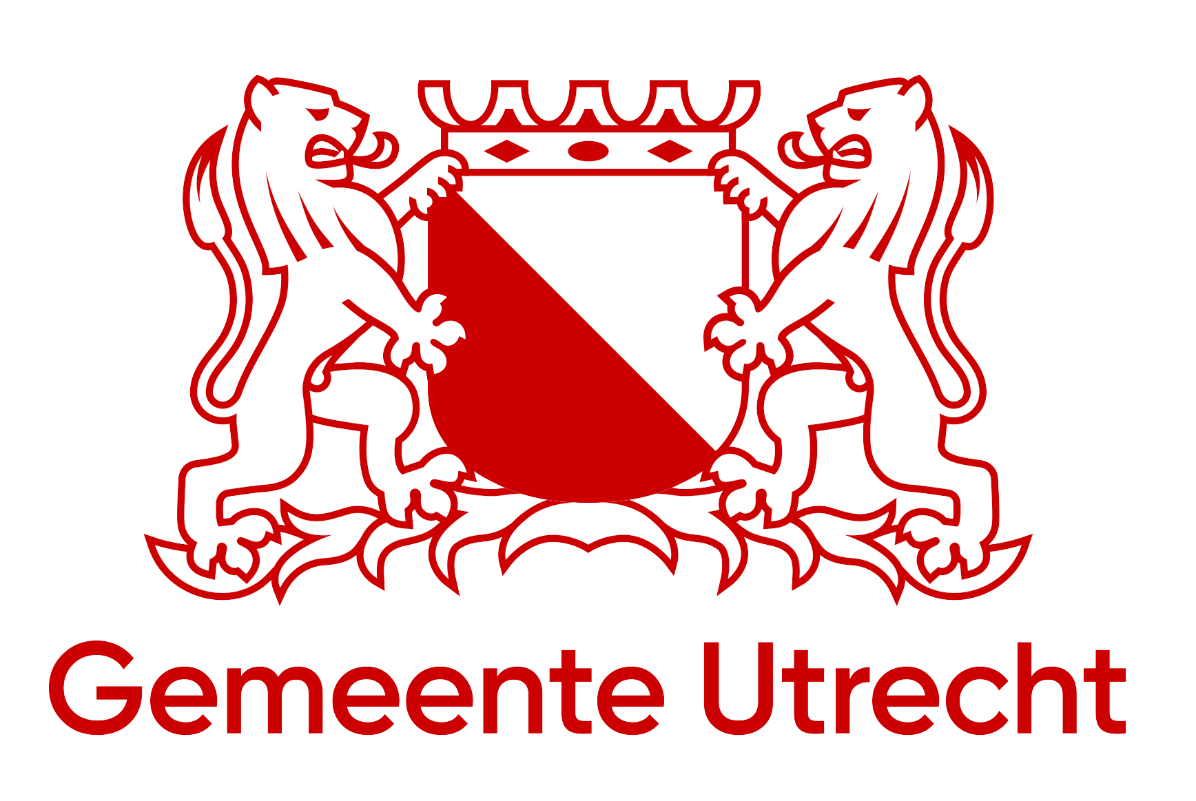 Een rood-wit logo voor de stad Utrecht