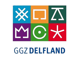 Een kleurrijk logo voor ggz delfland met een ster in het midden