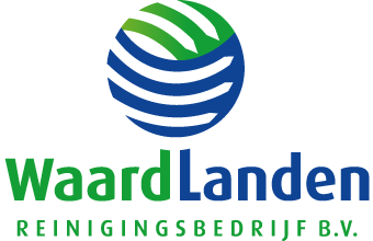 A blue and green logo for waardlanden reinigingsbedrijf b.v.