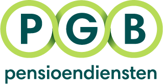 Een groen-wit logo voor pgb pensioendiensten