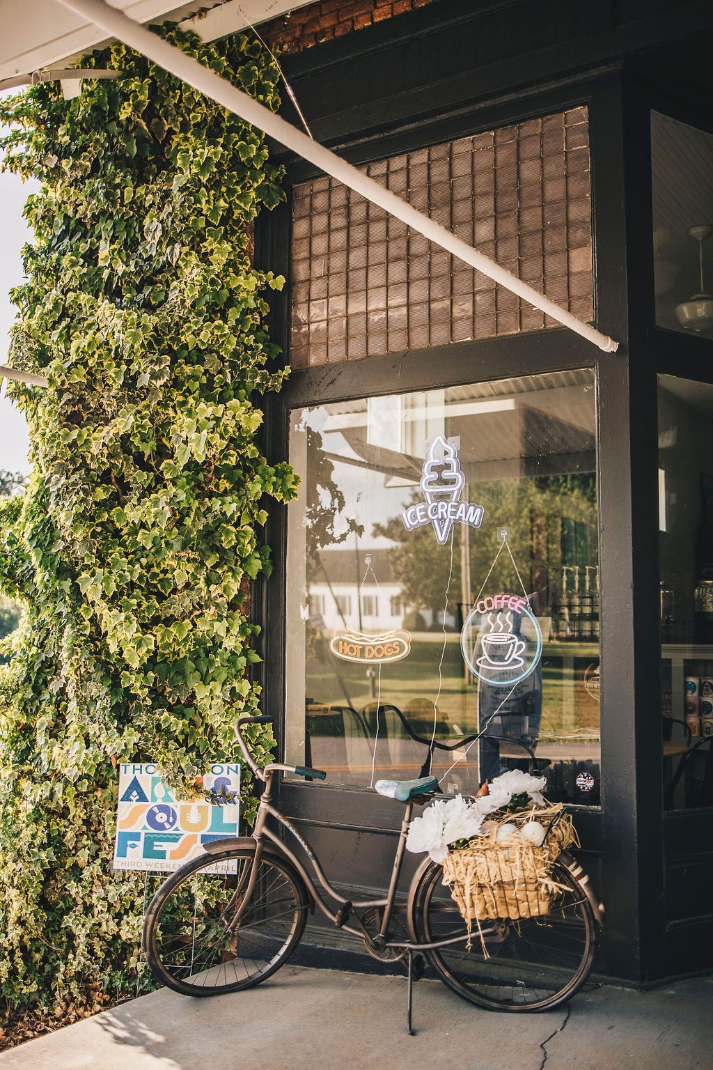 A bicycle is parked in front of a building.