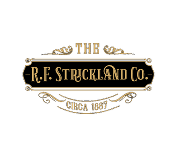 A logo for the r.f. strickland co. circa 1887