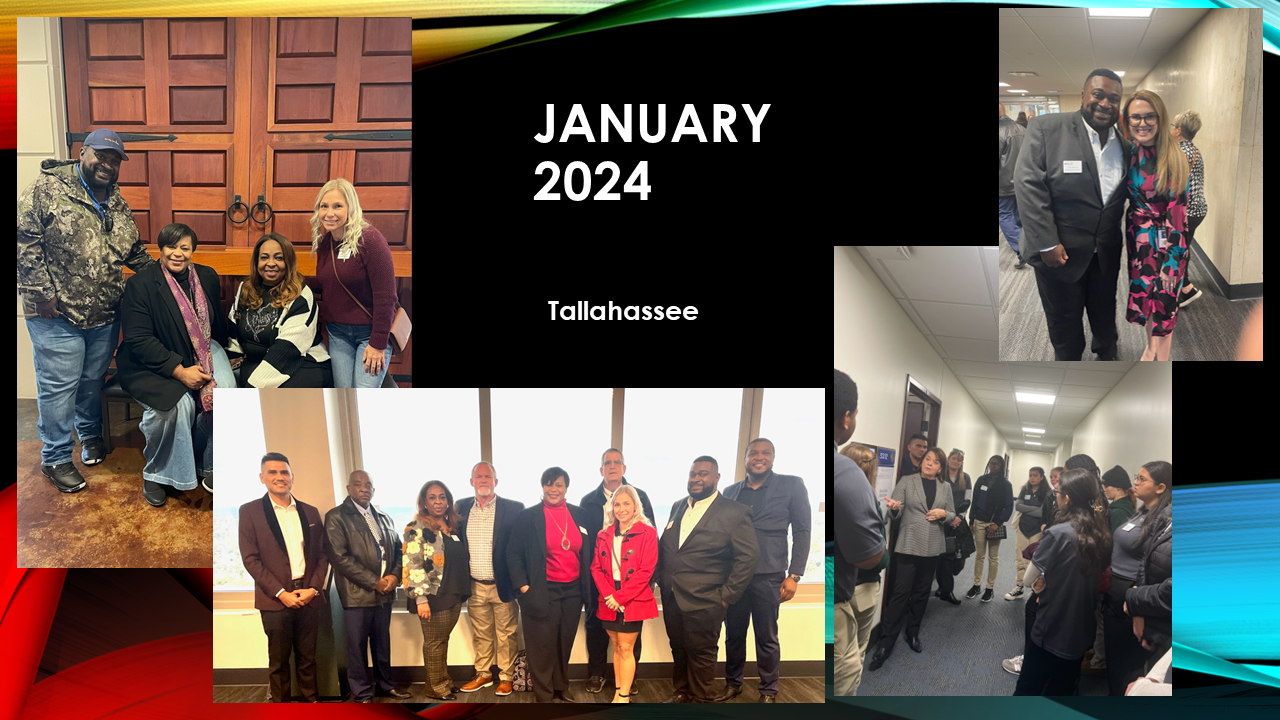 A group of people are posing for a picture in a hallway.