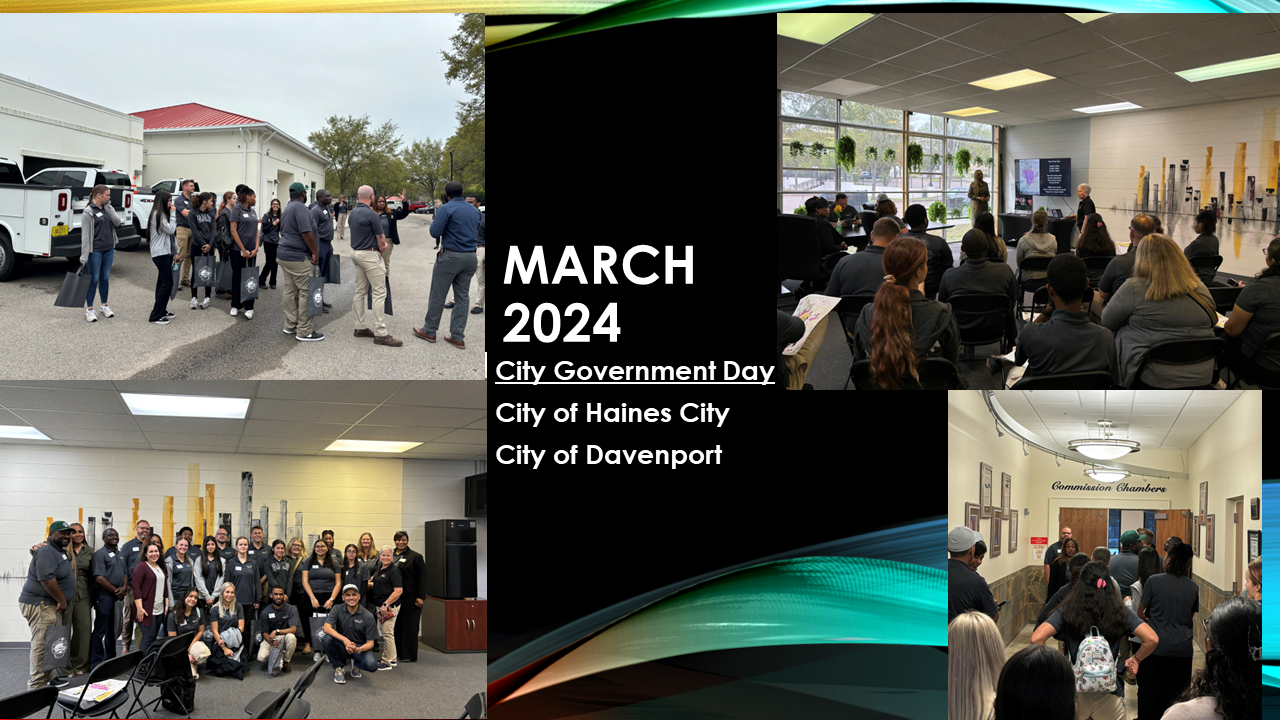 A group of people standing in front of a sign that says march 2024