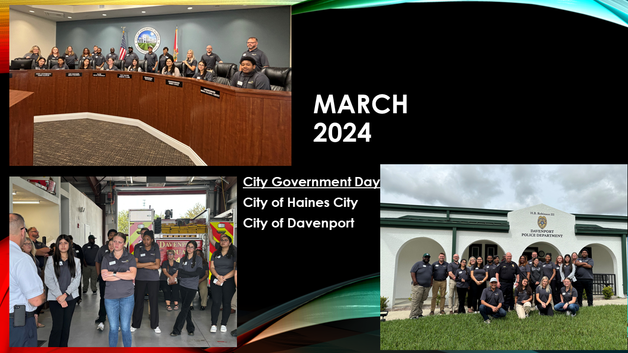 A group of people are standing in front of a building and a sign that says march 2024