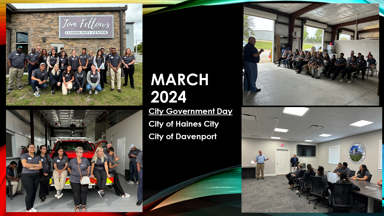 A group of people are standing in front of a building.