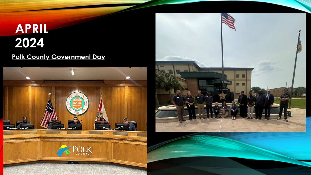 A picture of a meeting room and a picture of a group of people standing in front of a building.