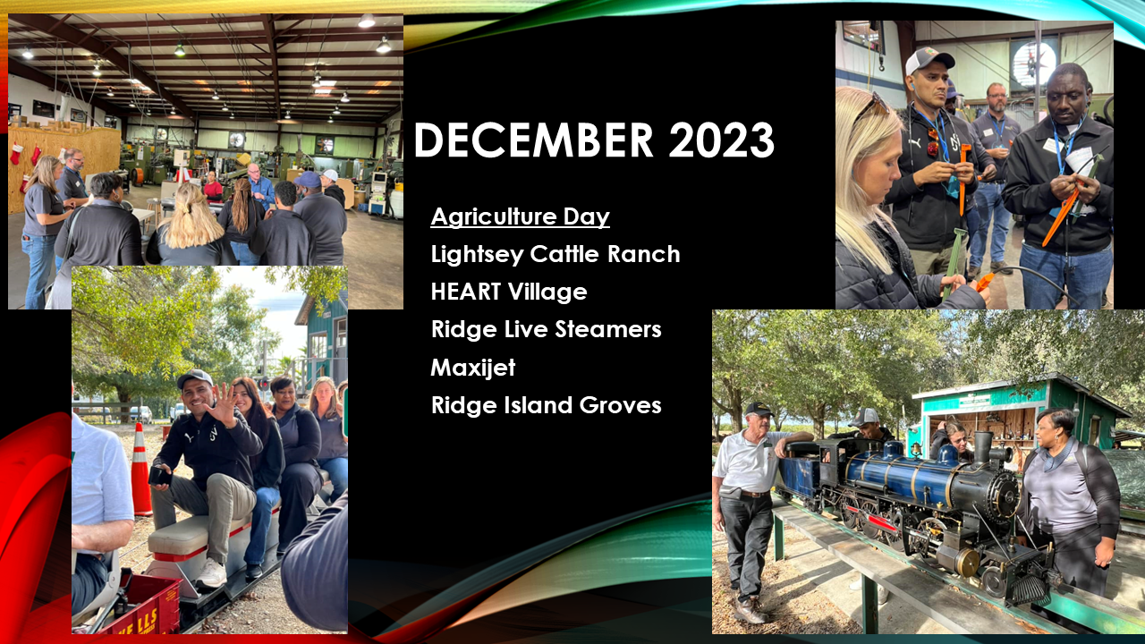 A group of people are standing in front of a train.