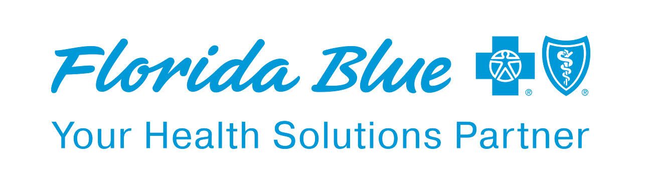 The logo for florida blue is a health solutions partner.