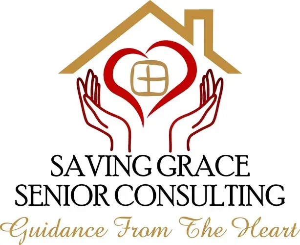 A logo for saving grace senior consulting guidance from the heart